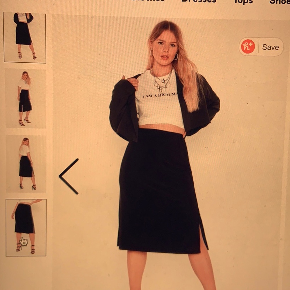 Plus size jersey split midi skirt